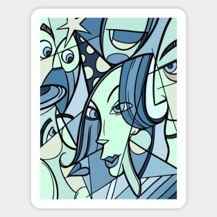 portrait cubism Sticker